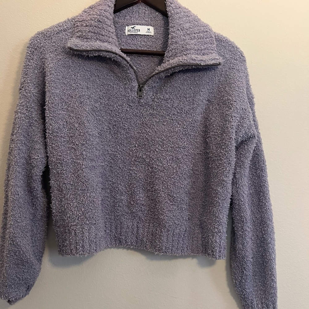 Lavender Hollister Boucle Half Zip Pullover